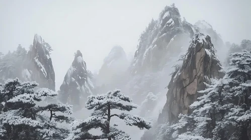 Winter Mountains Snow Covered Trees