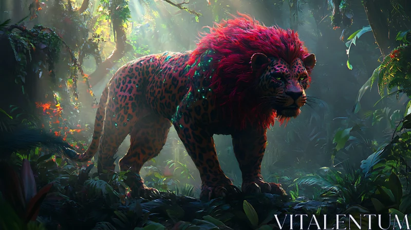 Red-Maned Leopard in Jungle