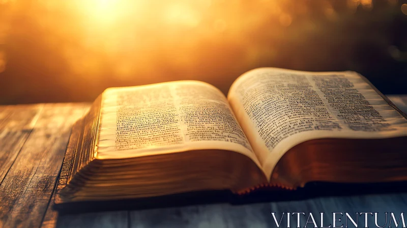 Antique Book with Golden Light