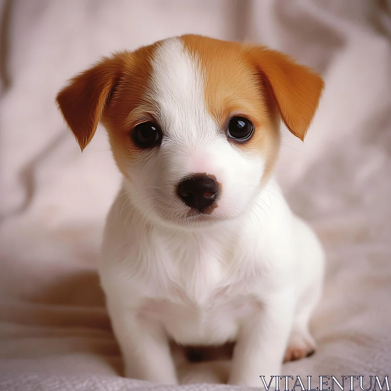 Cute Brown and White Puppy