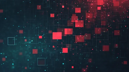 Geometric Abstract with Glowing Elements