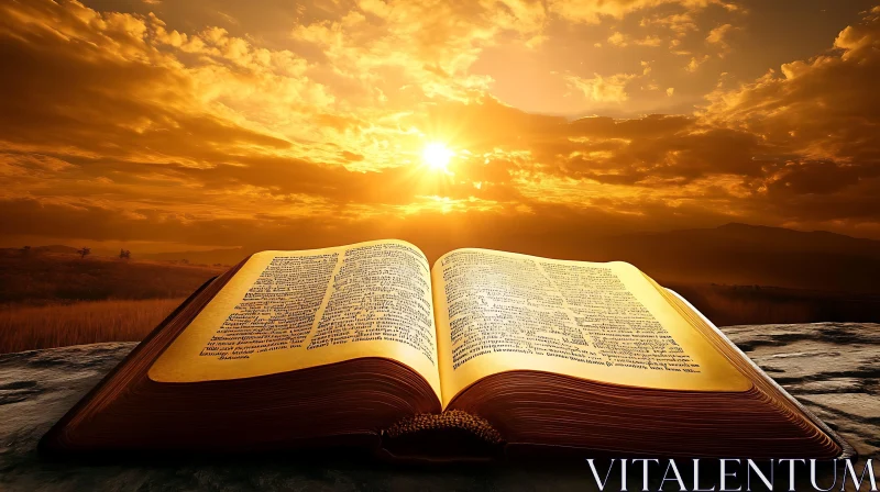 Sunset Scripture: An open Book at Dusk