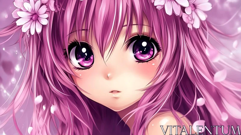Pink-Haired Anime Girl Portrait