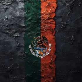 Grunge Style Mexico Flag