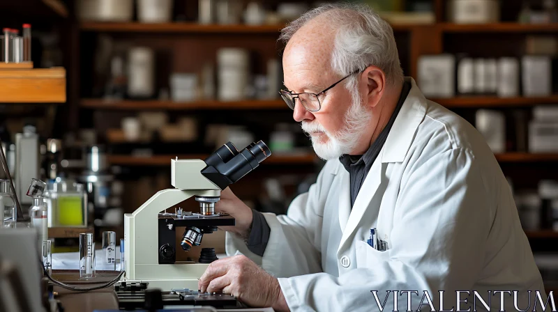 Lab Research with Microscope