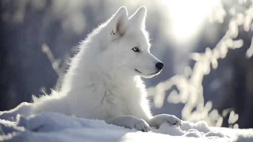 Arctic Dog Portrait in Winter Snow