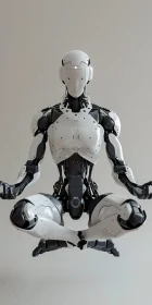 Meditative White Humanoid Robot