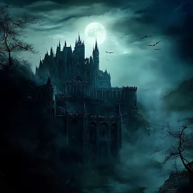 Moonlit Gothic Castle