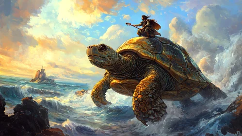 Epic Voyage on a Giant Turtle