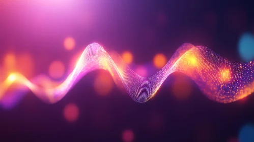 Abstract Golden Light Wave