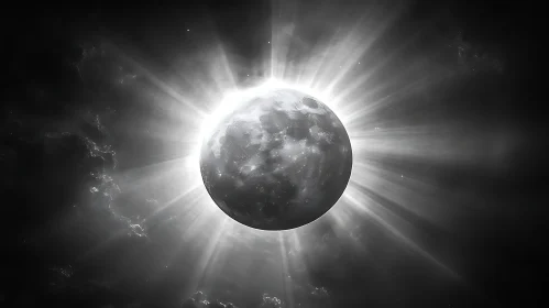 Lunar Brilliance: A Celestial Monochrome Dream