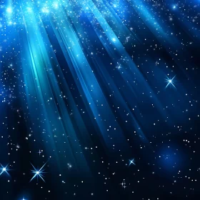 Celestial Blue Light and Stardust
