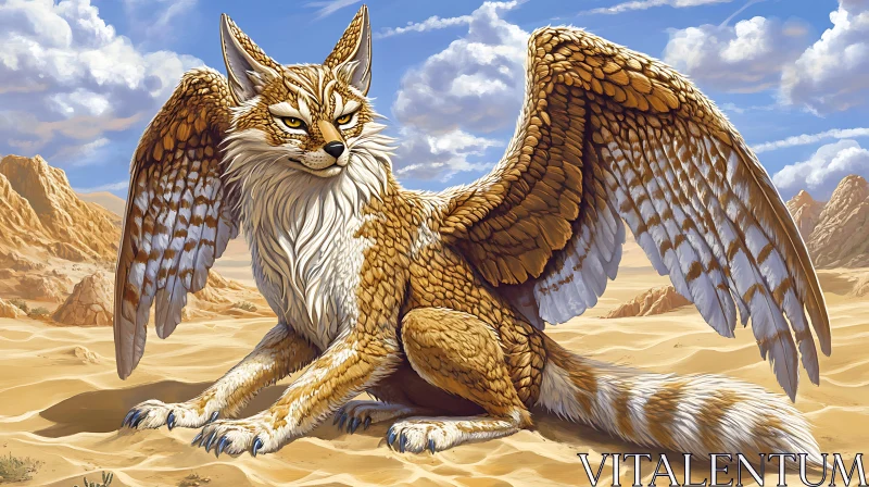 Desert Winged Fox Fantasy Creature