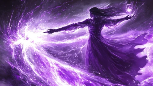 Purple Energy Wizard Illustration