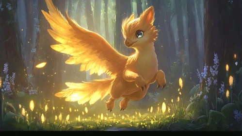 Winged Forest Creature Digital Painting