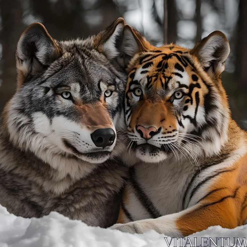 Unlikely Friends: Wolf and Tiger