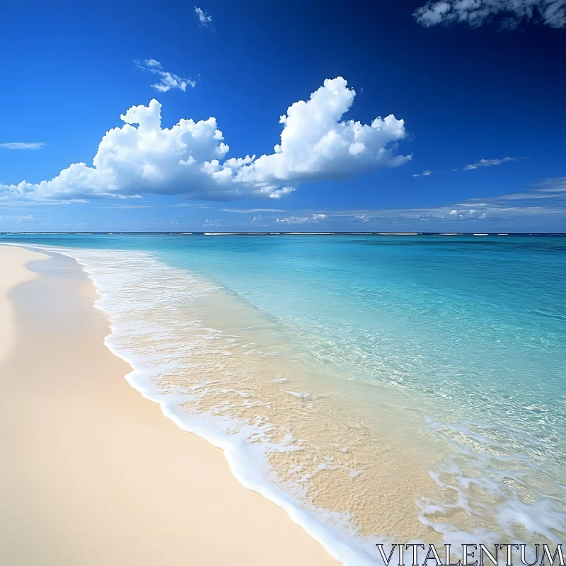 White Sand Beach and Blue Sky