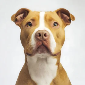 Attentive Gaze of a Brown and White Dog