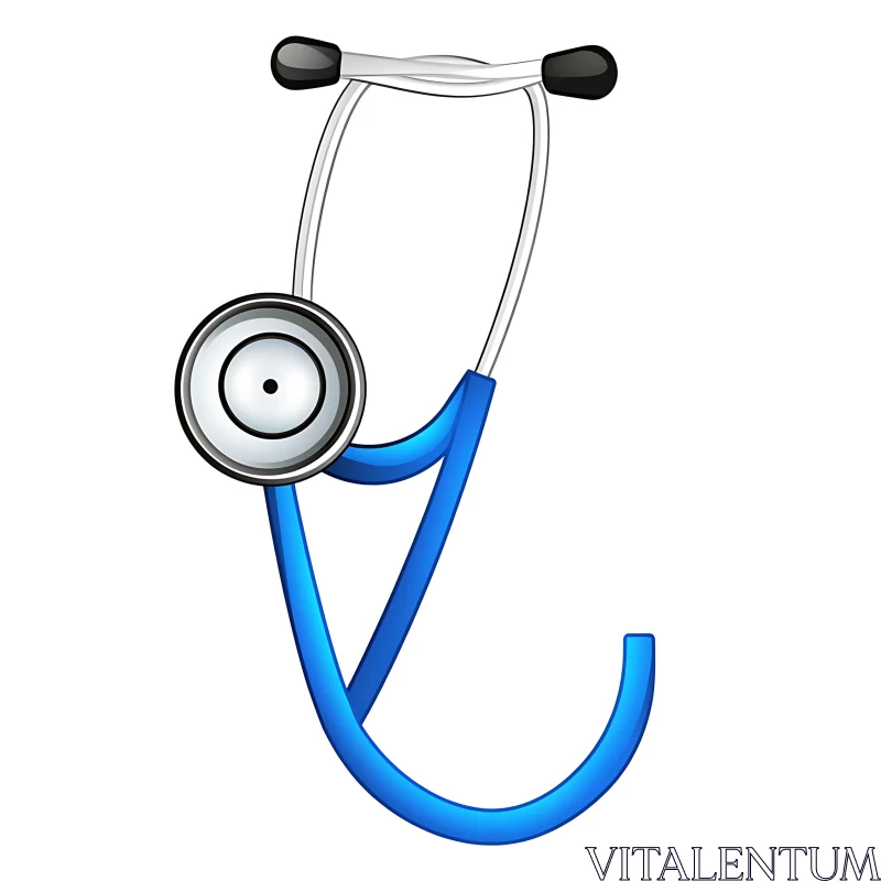 Blue Stethoscope on White Background