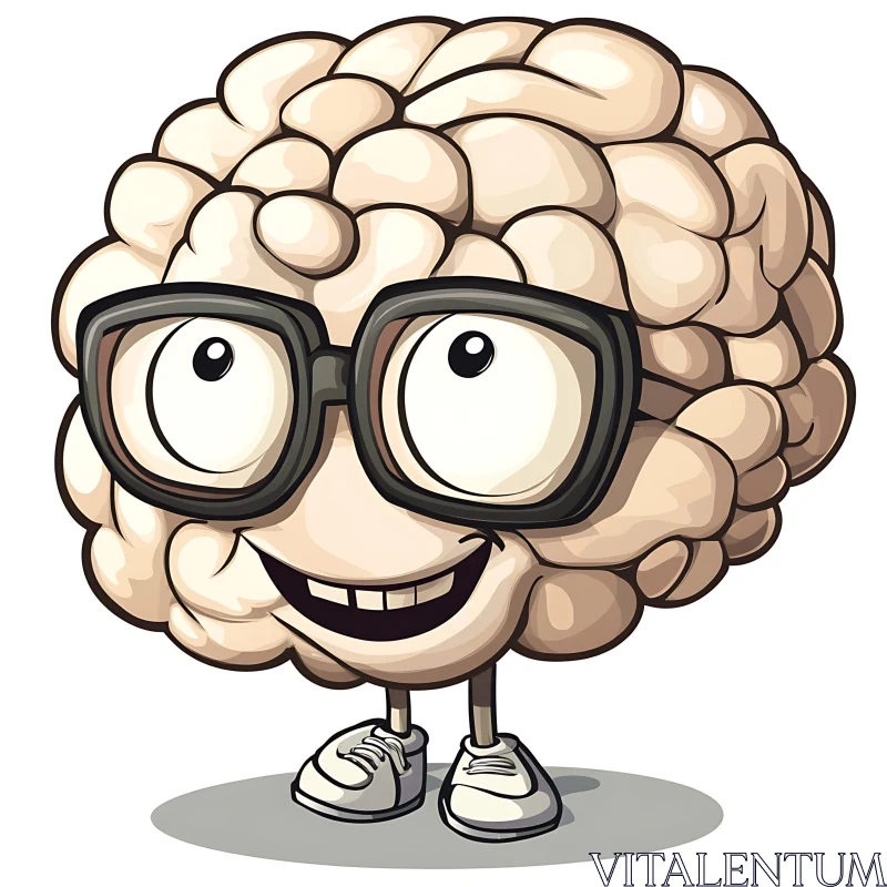 Animated Brain with Glasses and Shoes