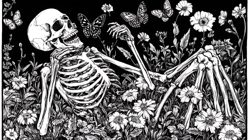Life and Afterlife: A Floral Skeleton