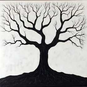 Leafless Tree Art - Black and White