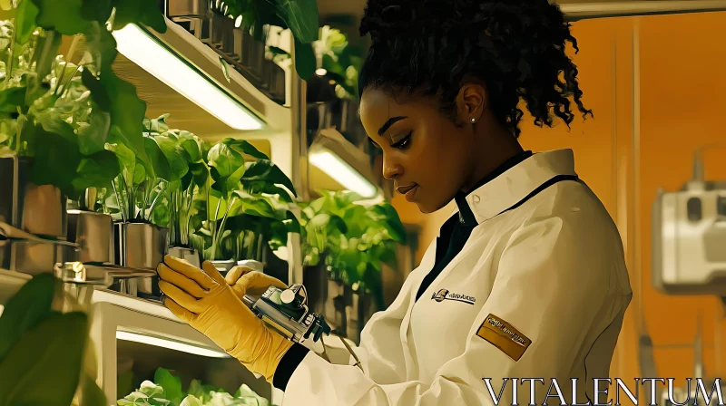 Female Scientist and Plant Research