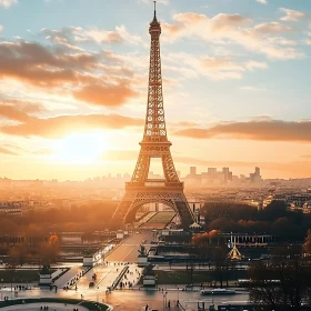 Paris Eiffel Tower at Sunset