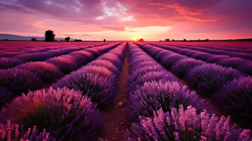Lavender Field at Sunset: A Nature-Inspired Art Installation