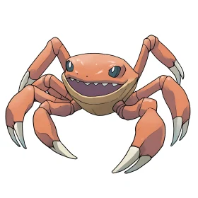 Animated Orange Crab Character