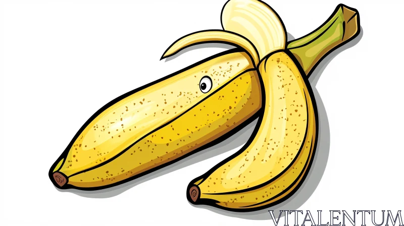 Playful Banana Character Illustration AI Image