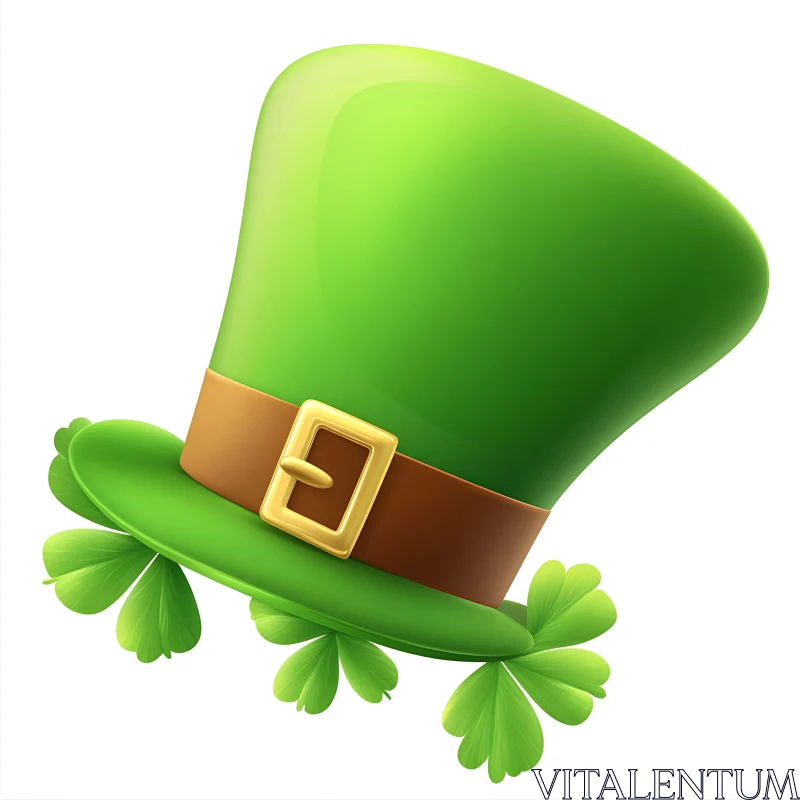 AI ART St. Patrick's Day Hat with Shamrocks