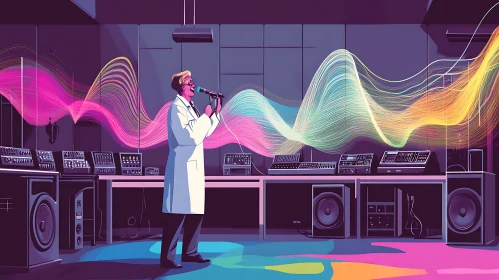 Scientist Singing with Sound Waves