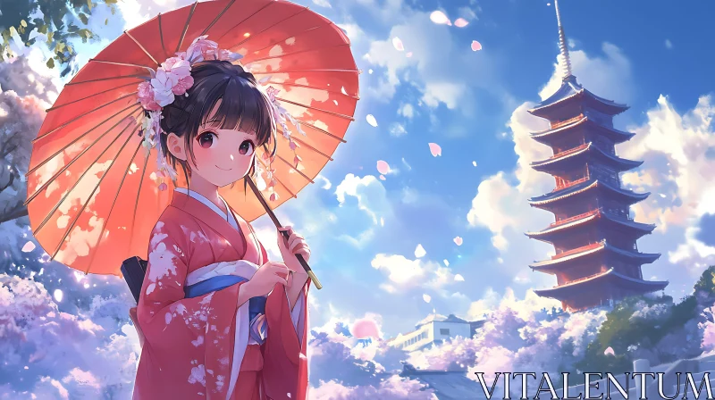 Traditional Anime Kimono Scene AI Image