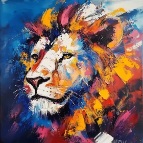 Abstract Lion Head Art - Wild Cat Portrait