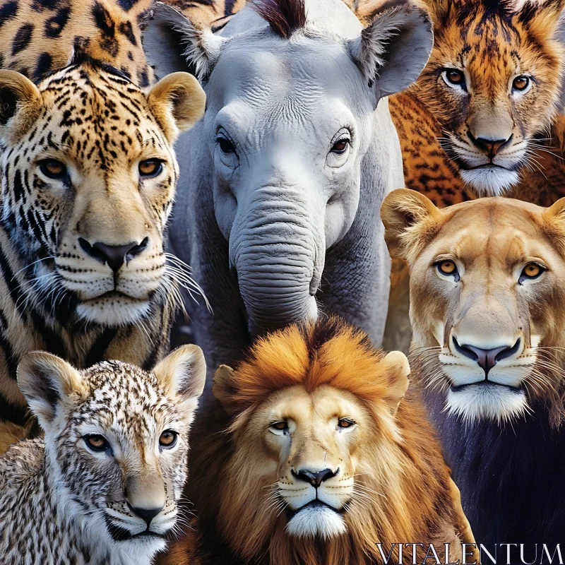 AI ART Majestic Wild Animals Composition