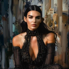 Glamorous Kendall Jenner in Fashionable Black Attire