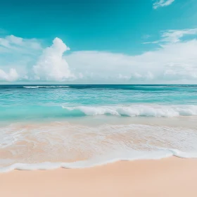 Peaceful Seascape with Waves and Beach