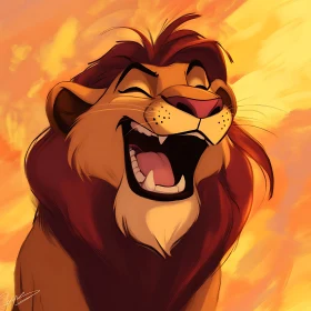 Smiling Lion Character Illustration