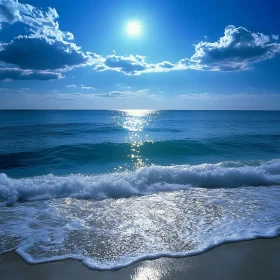 Calm Sea Waves and Sunny Sky