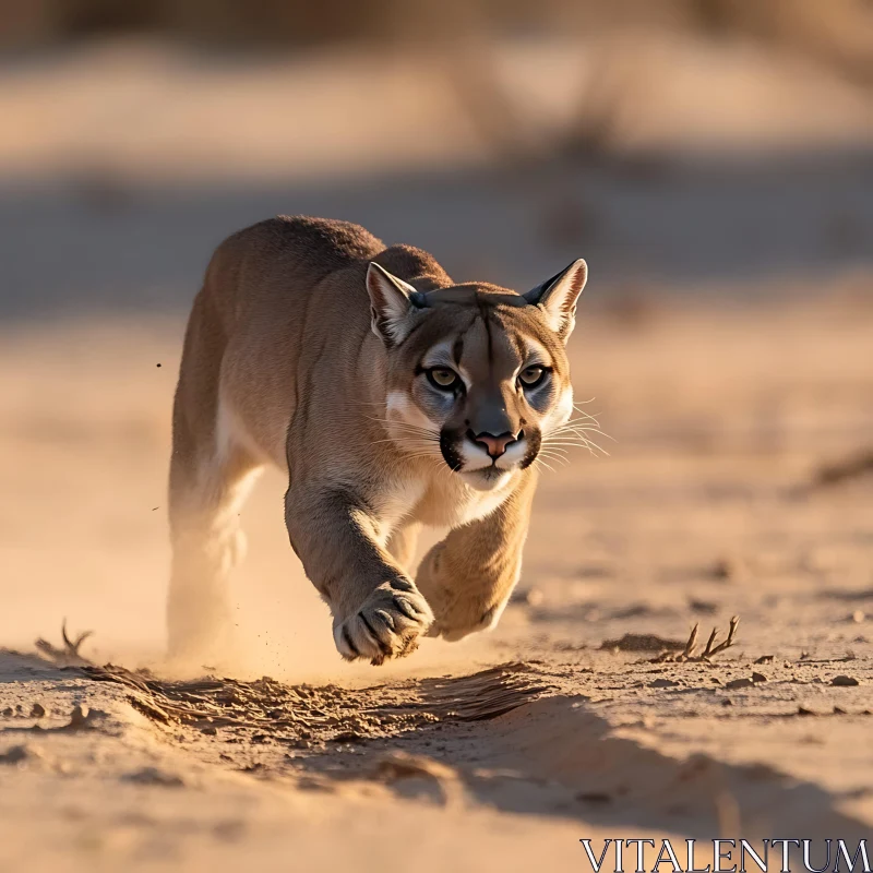 Mountain Lion on the Hunt AI Image