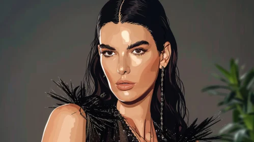 Elegant Digital Art of Kendall Jenner