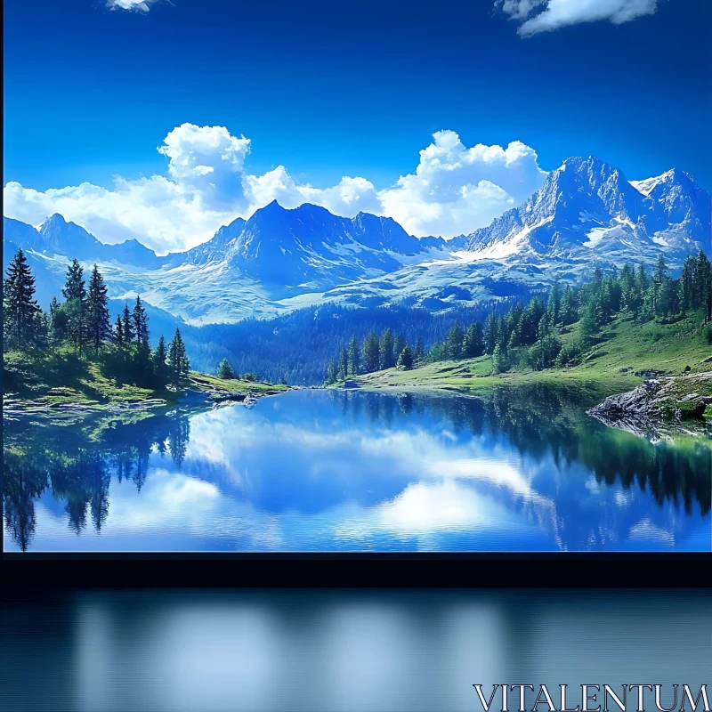 Mountain Lake Serenity AI Image