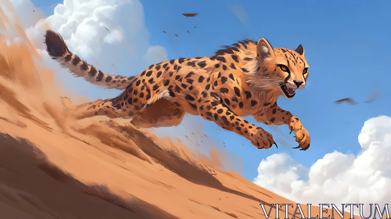 Running Cheetah Art AI Image