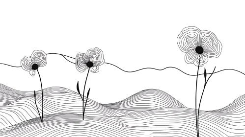 Abstract Floral Line Art Design