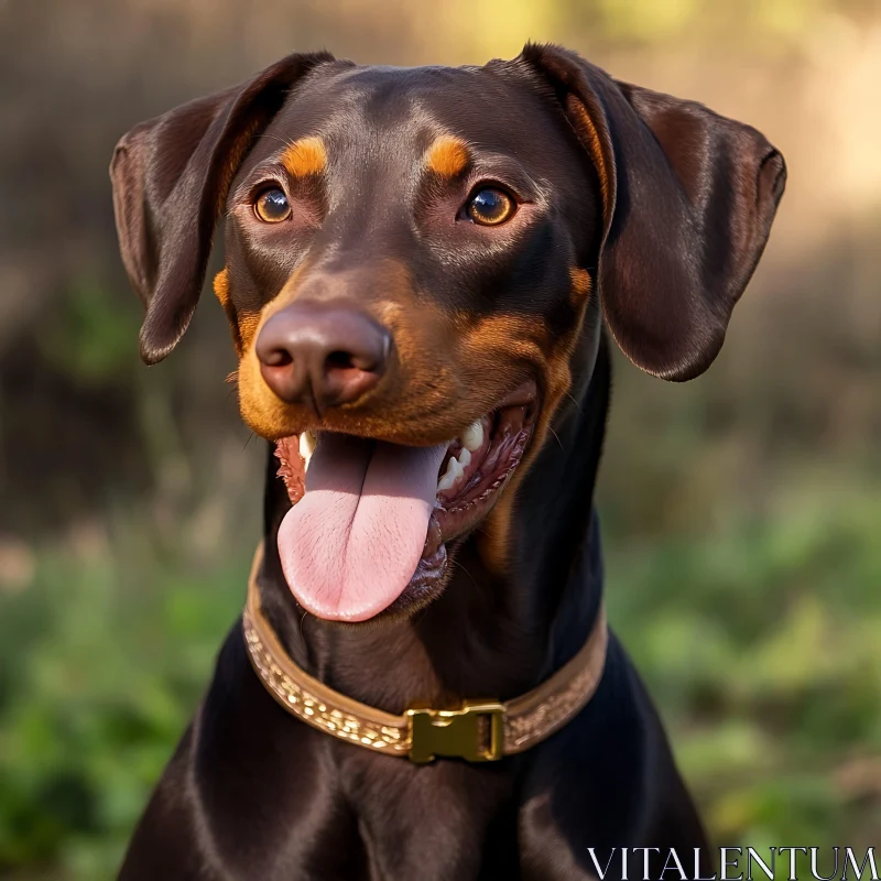 Joyful Doberman in Natural Setting AI Image