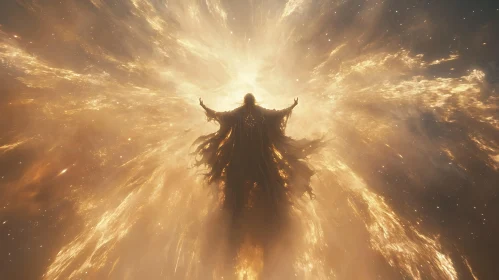 Figure in Light: A Celestial Encounter