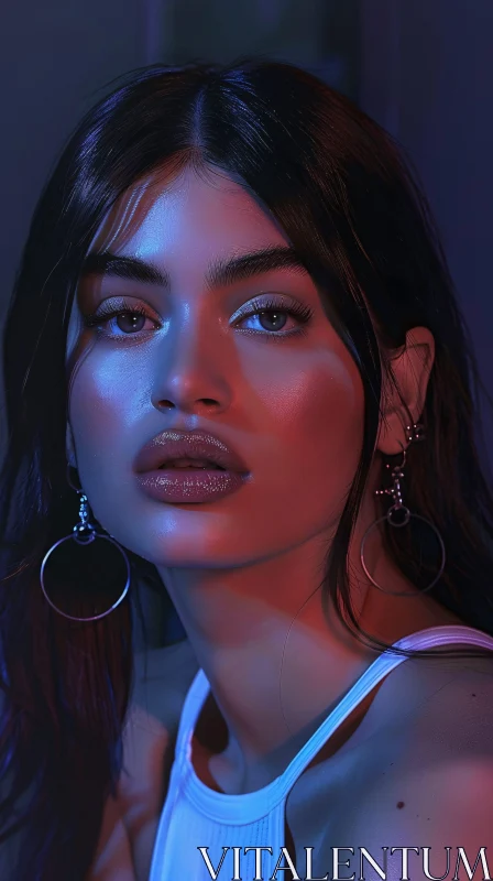 Glamorous Kylie Jenner in Moody Lighting AI Image