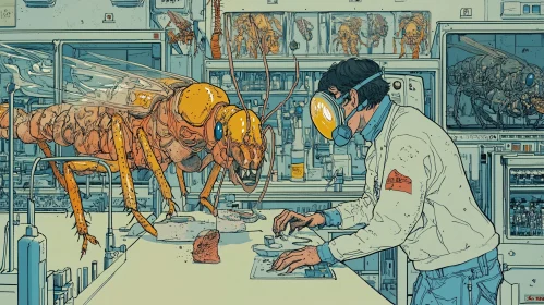 Giant Insect Study in Modern Lab