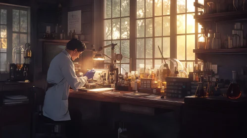 Researcher in Science Lab